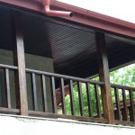 Balustrada lemn exterioara moderna
